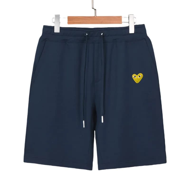 Comme des Garçons Heart Logo Shorts Yellow Heart Embroidery