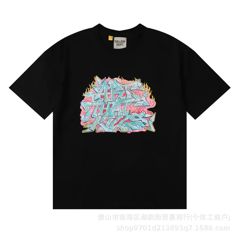 Gallery Dept. Graphic Tee Flame Graffiti Print