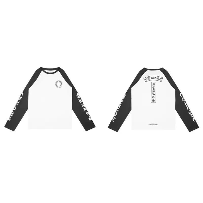 Long Sleeve Raglan Tee Chrome Hearts Logo Print