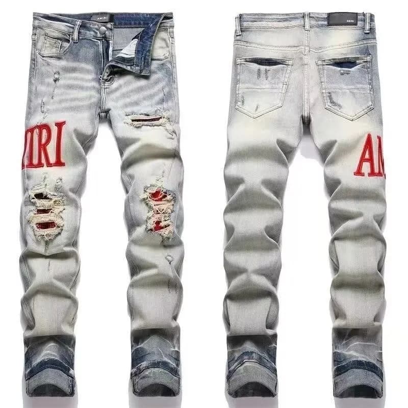 Amiri Distressed Patchwork Jeans Multi-Patch — M07