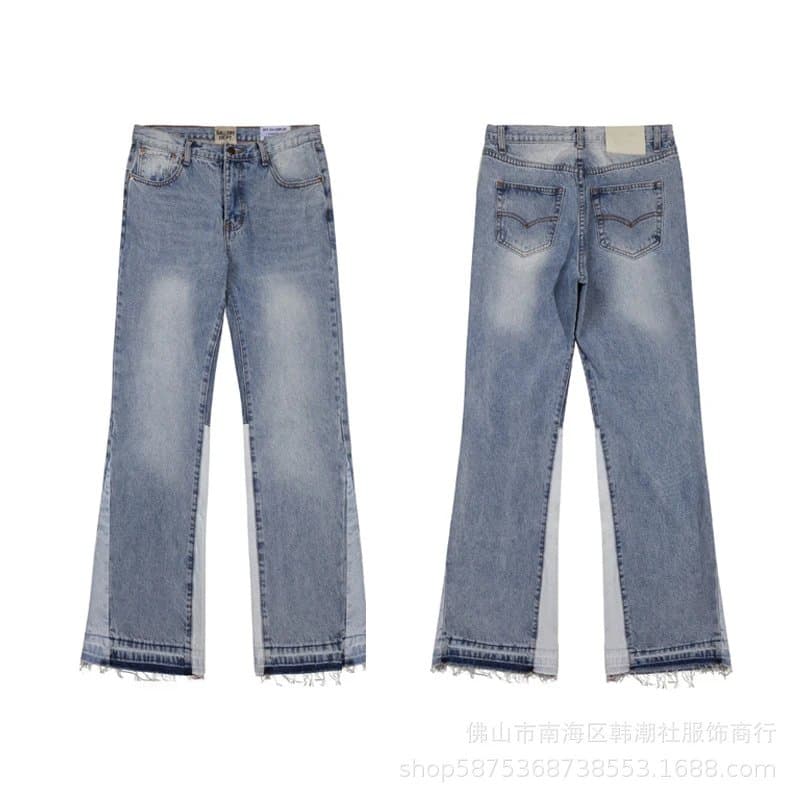 Gucci × Gallery Dept. Flared Jeans GG Patch & Bleach Wash — 937蓝色