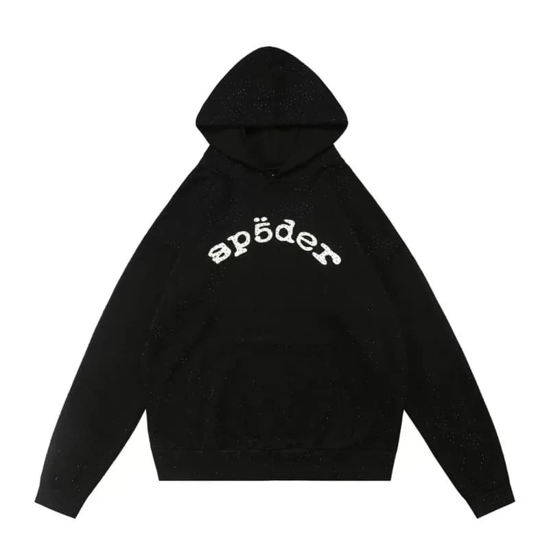 Sp5der Spider Web Hoodie Star Logo Print — Bmx228 all over black