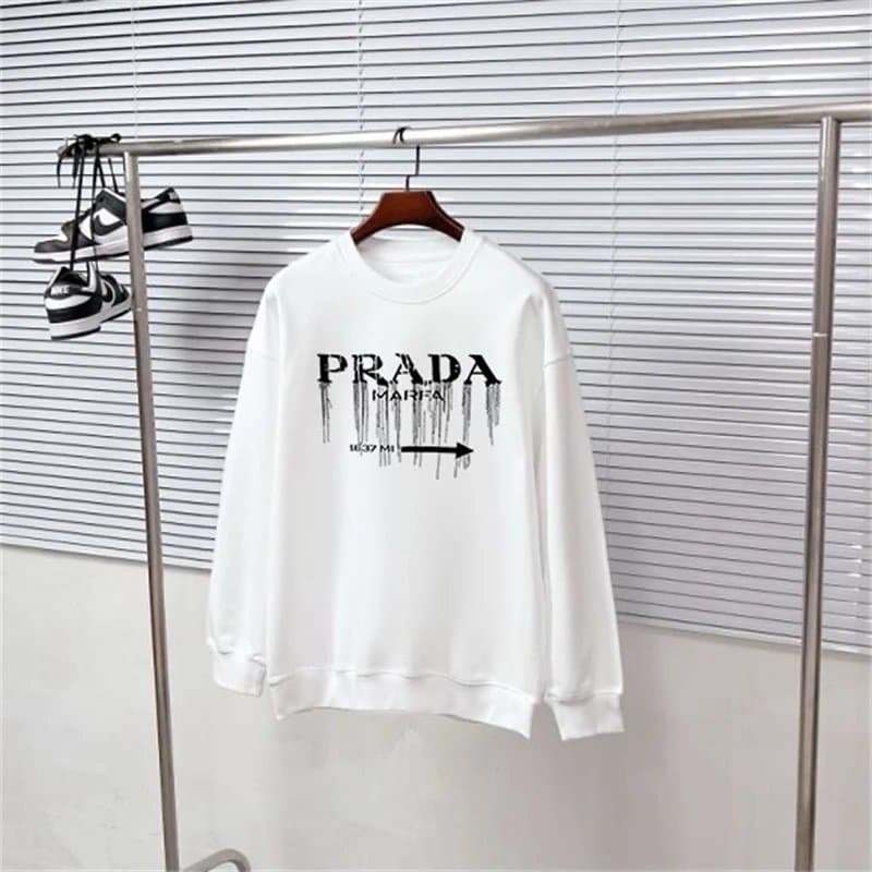 Prada × Miu Miu Crewneck Sweatshirt Dripping Logo Print
