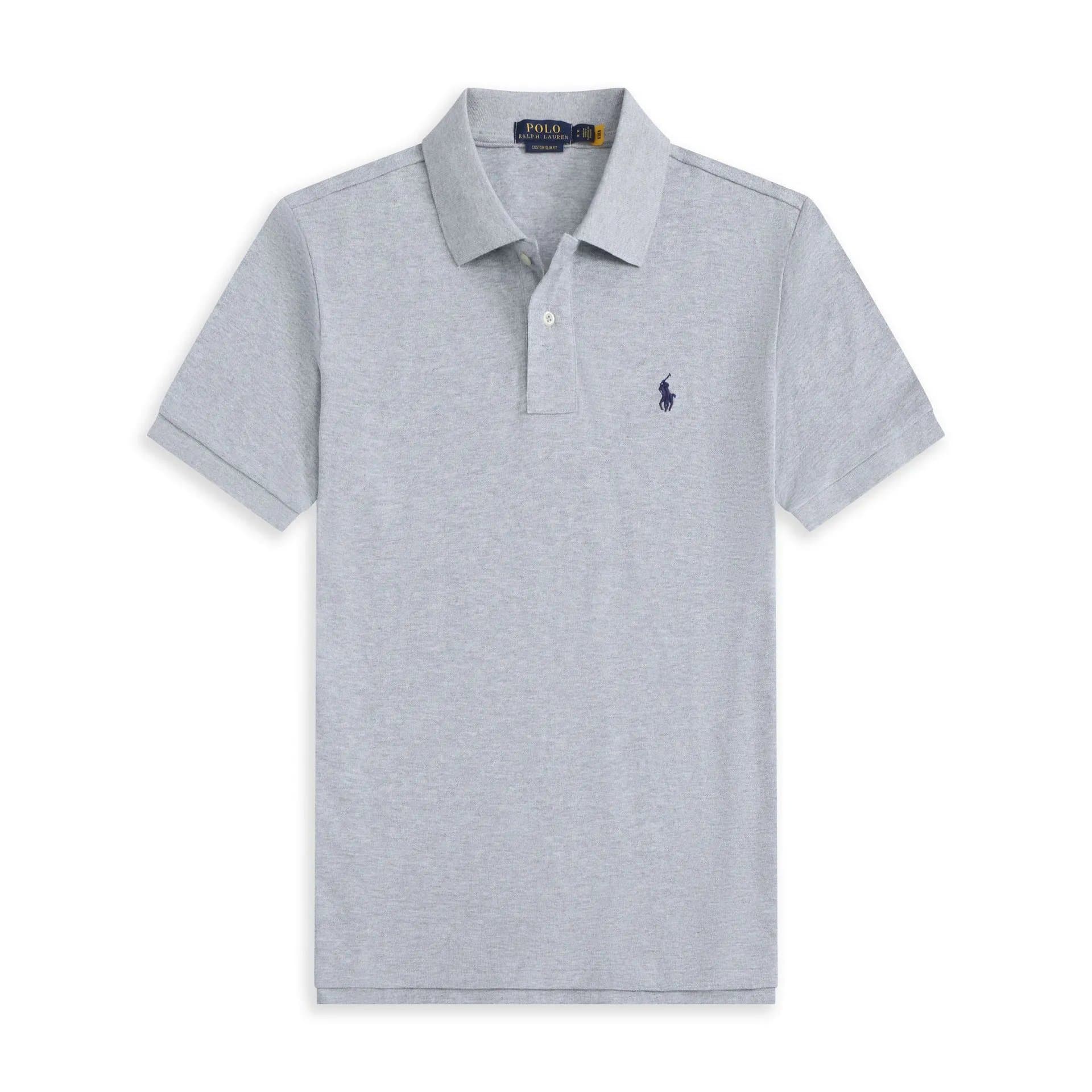 Polo Ralph Lauren Polo Shirt Custom Slim Fit — 灰色宝蓝标