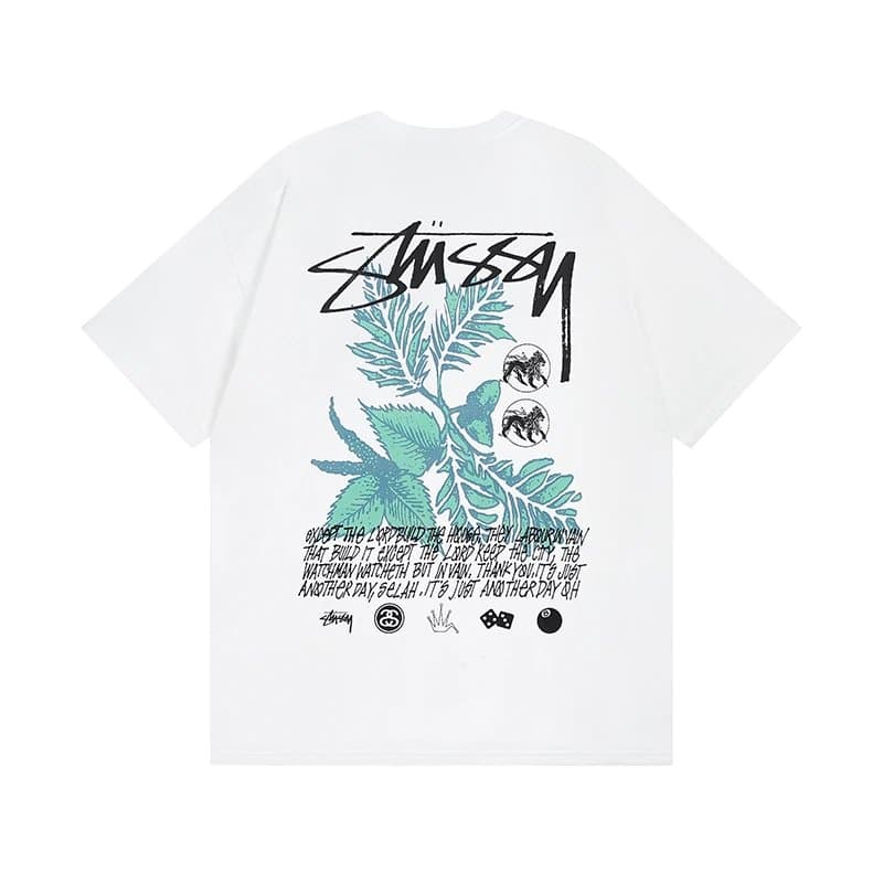 Stüssy Dice Logo Tee Red Script & Dice Print — 35