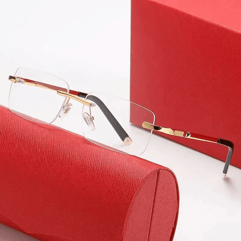 Cartier Juste Un Clou Rimless Glasses Gold Red Black