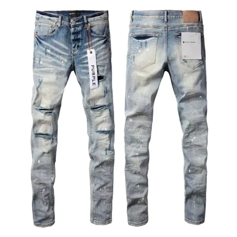 Straight-Leg Jeans Light Wash Distressed — SW-K27