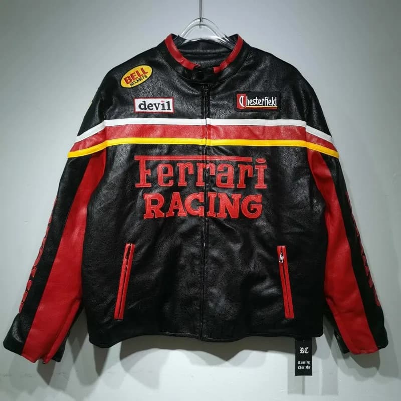 Racing Leather Jacket Ferrari Racing
