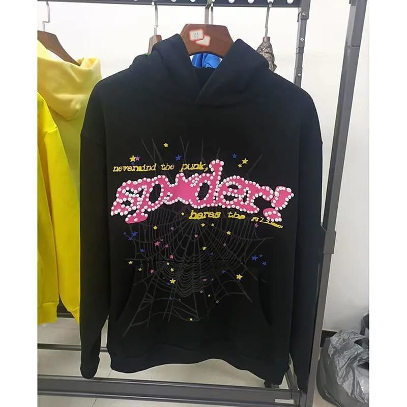 Sp5der Hoodie Embroidered Logo — 黑V2