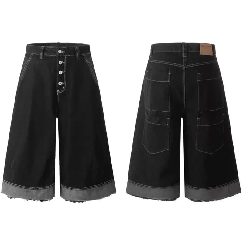 Givenchy Denim Shorts Floral-Print Acid Wash — 黑色B015
