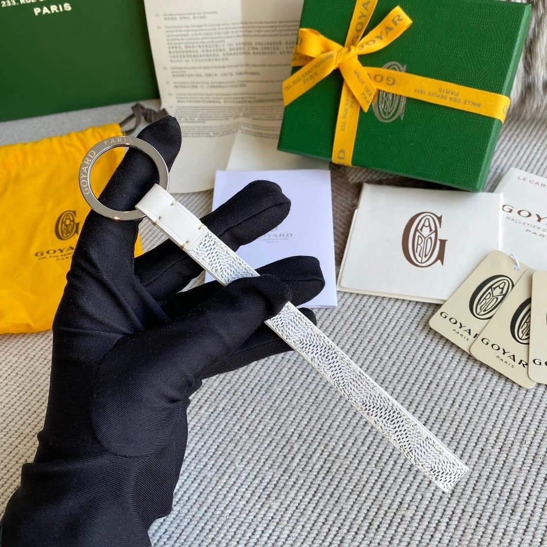Goyard Key Ring White Python-Embossed Leather
