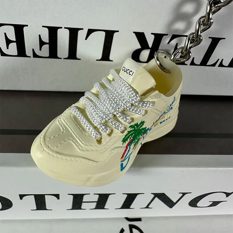 Gucci Sneaker Keychain Palm Tree Print