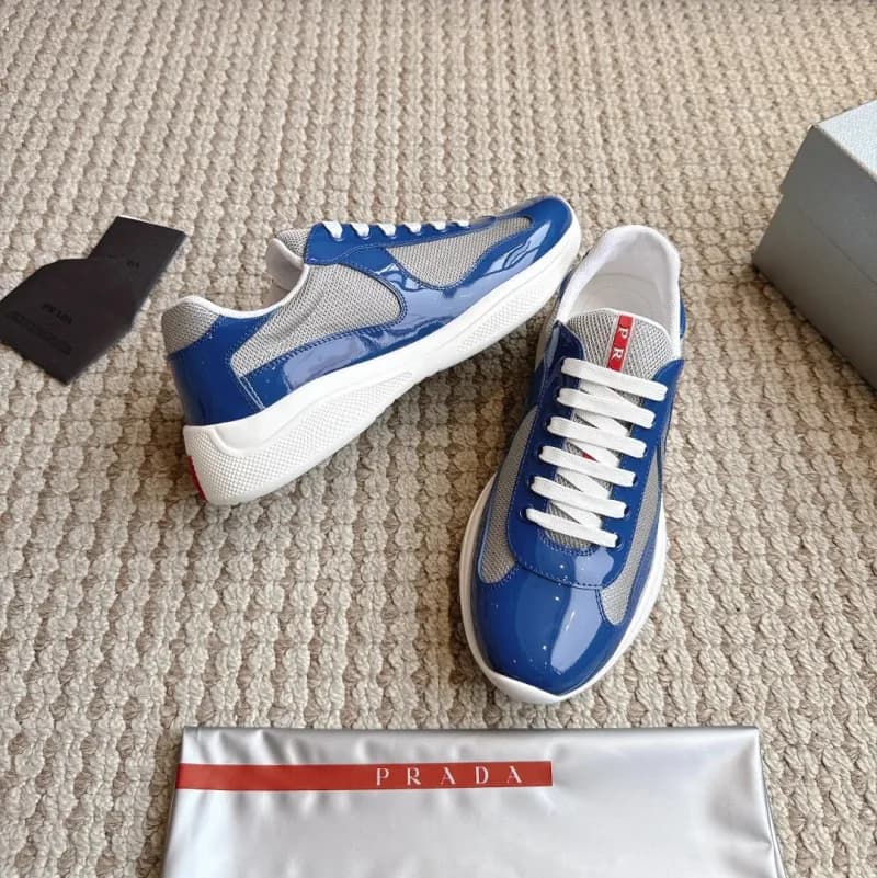 Prada Linea Rossa Sneaker Light Blue Mesh and Patent — P27