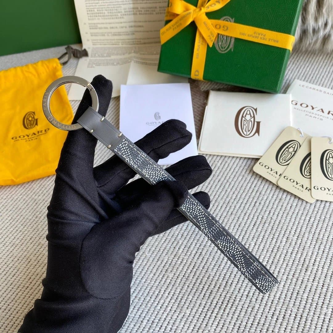 Goyard Key Ring Chevron Canvas