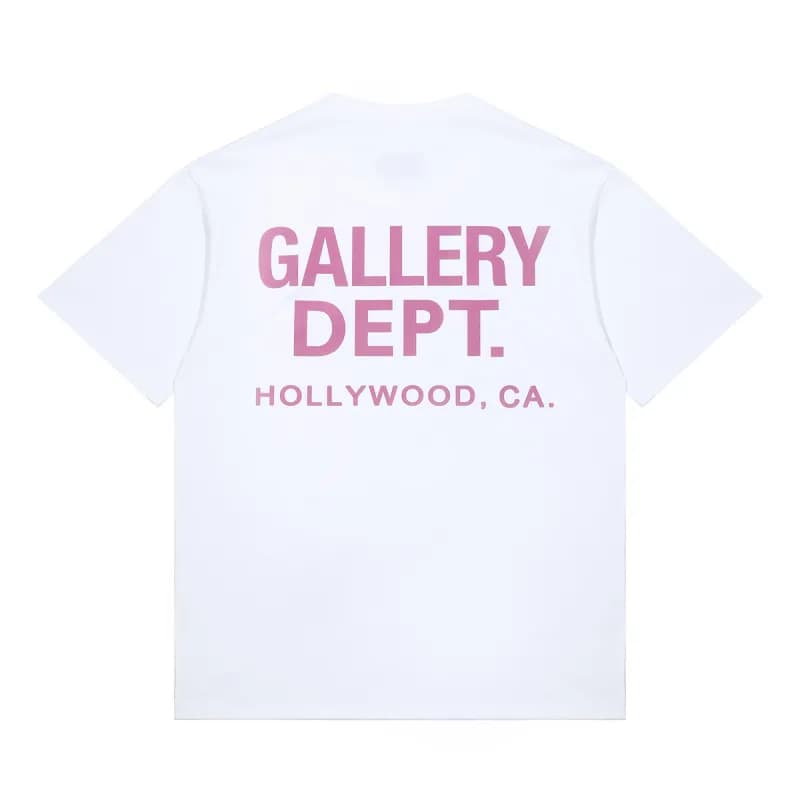 Gallery Dept. Graphic Tee Hollywood Gradient Print — 白色紫红字