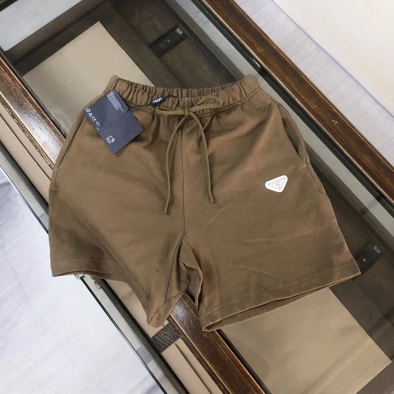 Prada Velvet Shorts Triangle Logo — 1