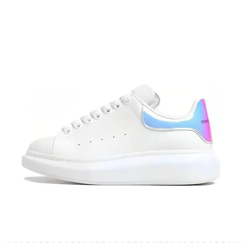 Alexander McQueen Sneaker Gold Tab — 9-MK全白镭射尾