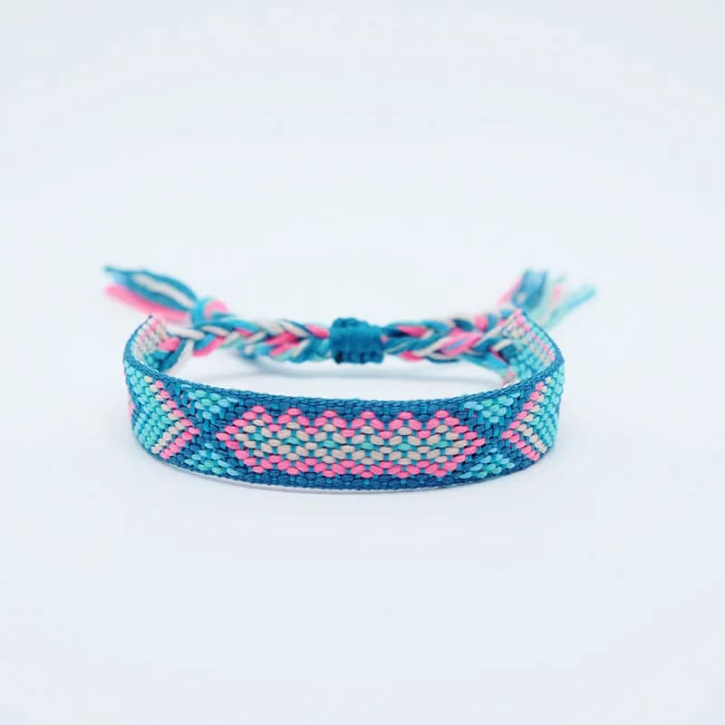 Dior J'Adior Woven Bracelet Pink with Black Logo — 128#