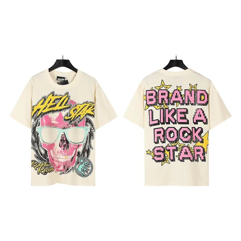 Hellstar Graphic Tee Rock Star Skull Print