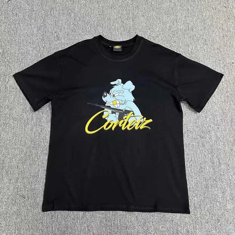Corteiz Logo Tee Rainbow Gradient Logo — 黑17