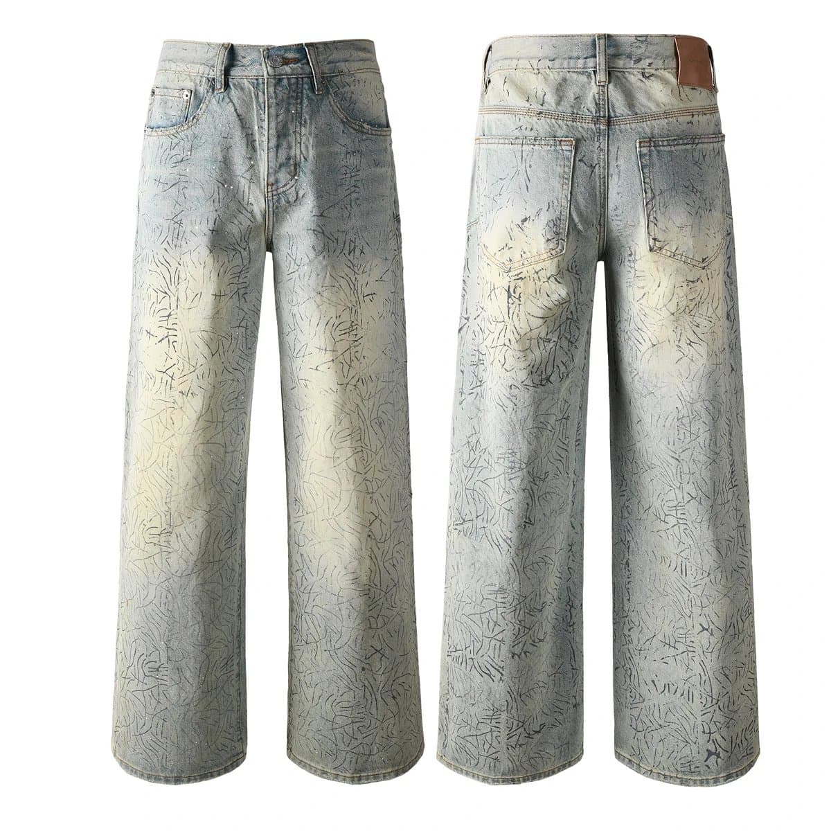 Levi's Wide-Leg Jeans Distressed Print