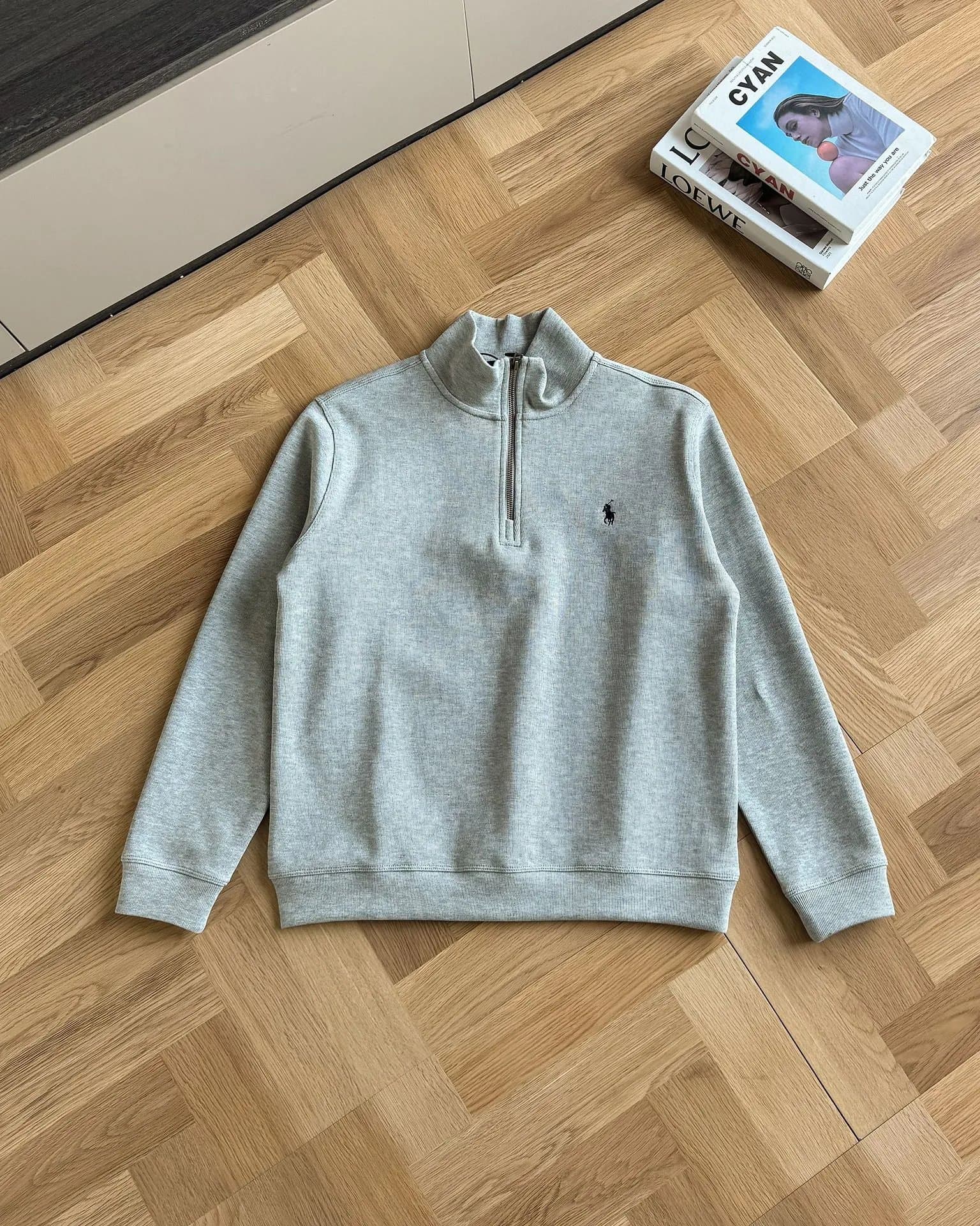 Polo Ralph Lauren Quarter-Zip Sweatshirt Heather Grey