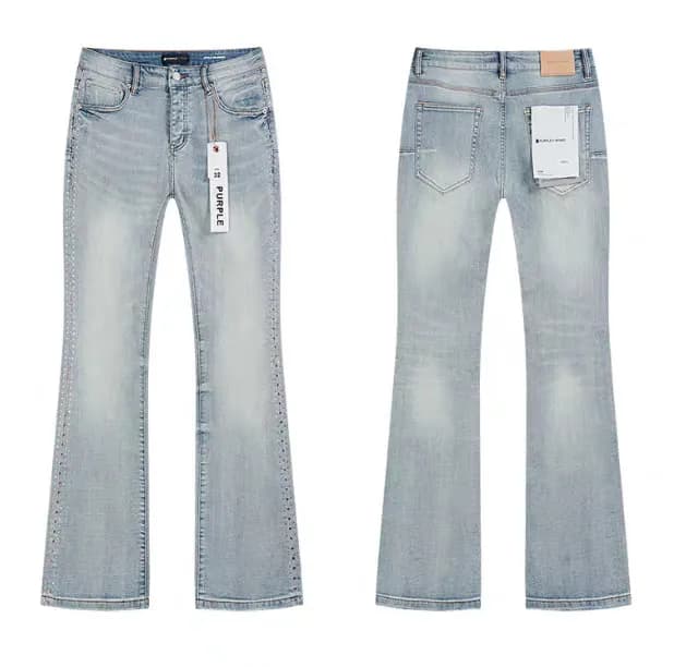 Straight-Leg Jeans Light Wash Distressed — N43