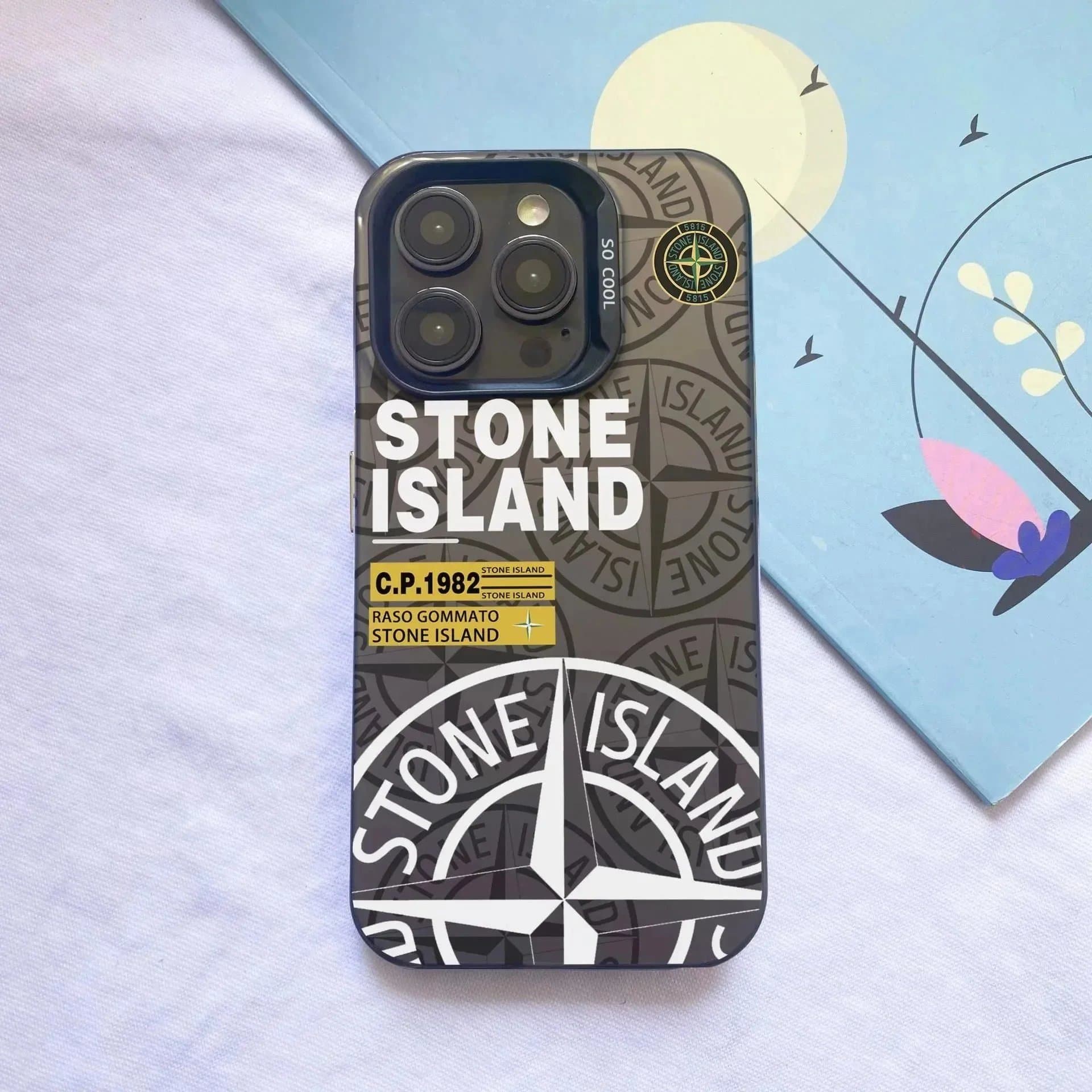 Stone Island Phone Case Compass Logo Print