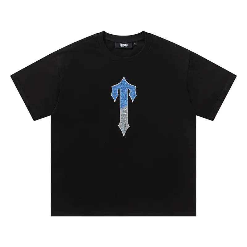 T-Shirt Travis Scott Logo — 734款 黑印蓝短袖