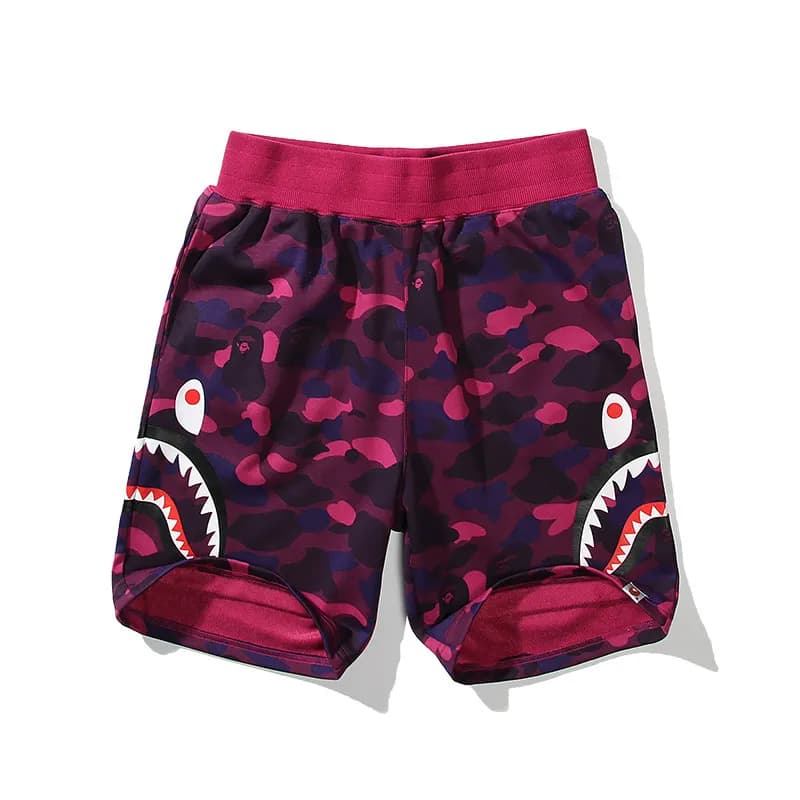 BAPE Shark Camo Shorts Shark Face Print — 30