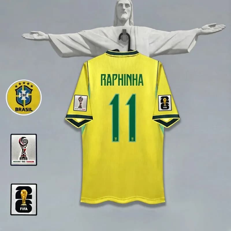 Nike Spain National Team Jersey Williams Jr. #17 — Brazil home jersey, number 11 with captain's armband