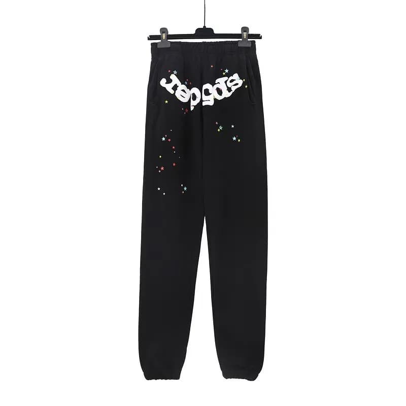 Sp5der Spider Web Hoodie Star Logo Print — 146-2 pants black