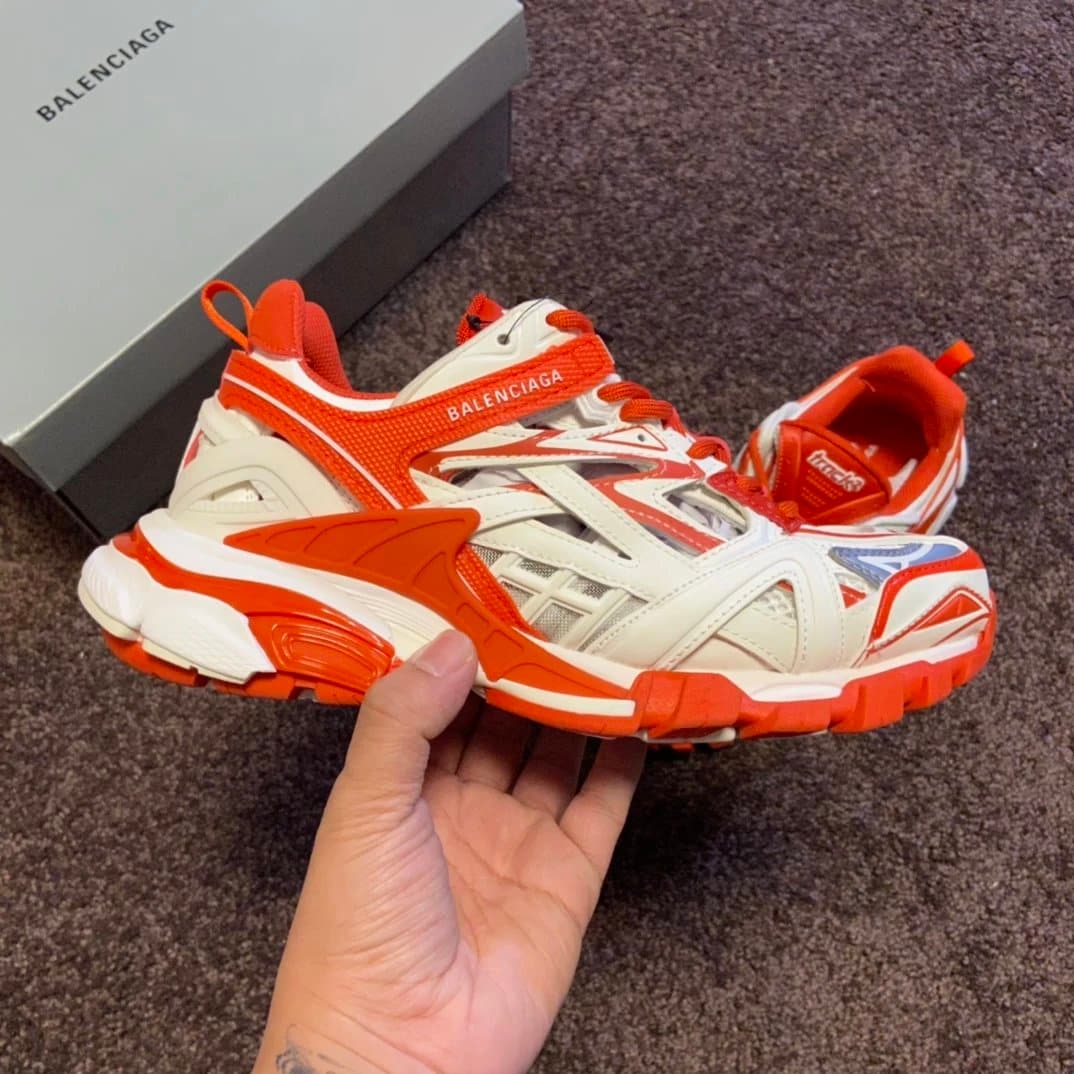 Balenciaga Triple S Beige Mesh — Track2 四代 白红 · 下单备注尺码(没有半码)