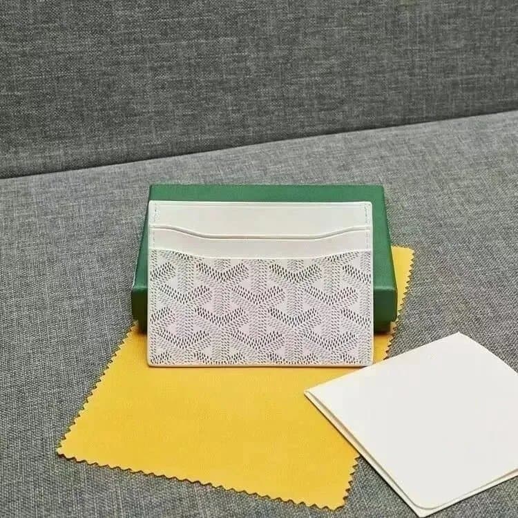 Goyard Card Holder White with Goyardine Canvas