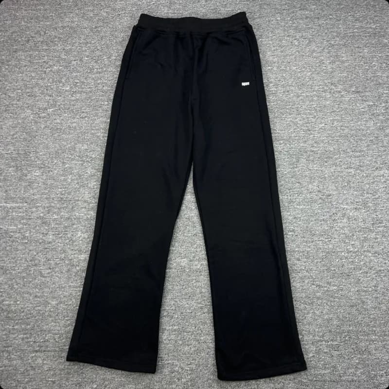 Corteiz Cropped Hoodie & Wide-leg Joggers Set White Script Logo — Black [trousers]