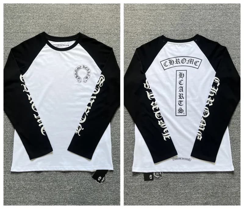 Raglan Long Sleeve Tee Chrome Hearts Logo Print