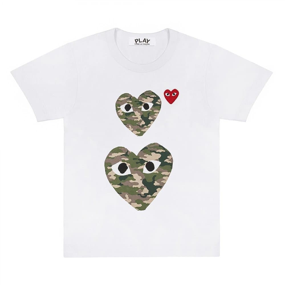 Comme des Garçons × BAPE Heart Tee Camo Heart — CJ27-白色