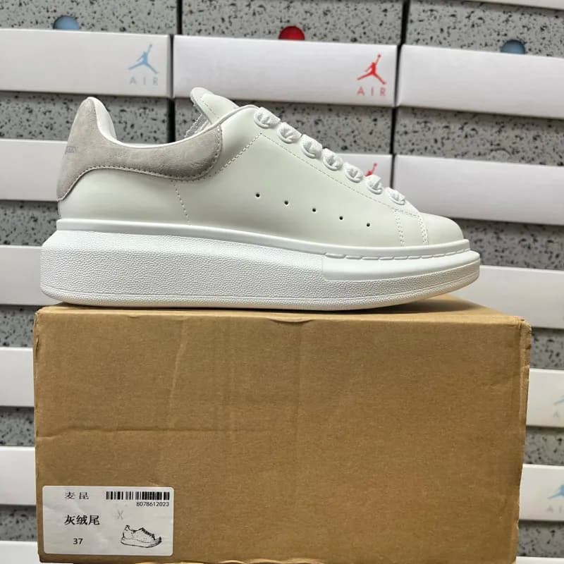 Alexander McQueen Oversized Sneaker White Grey Suede
