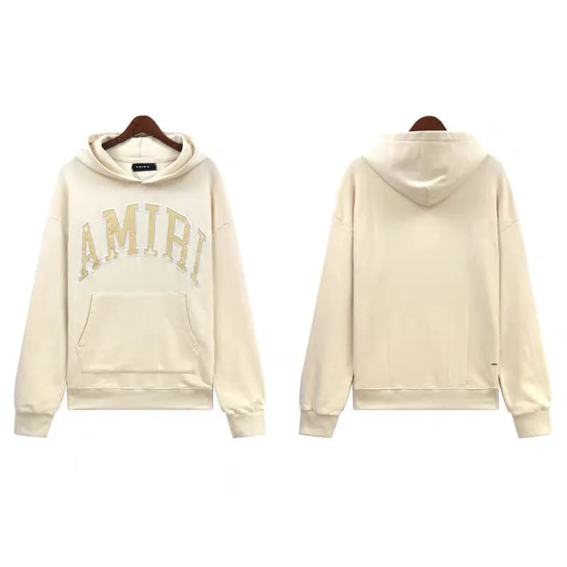 Amiri Hooded Sweatshirt Distressed Logo — 5881杏色