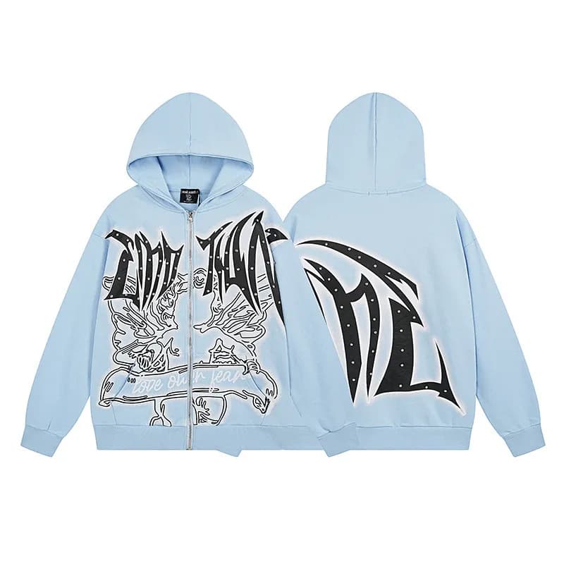 Gallery Dept. Zip-Up Hoodie Graphic Print
