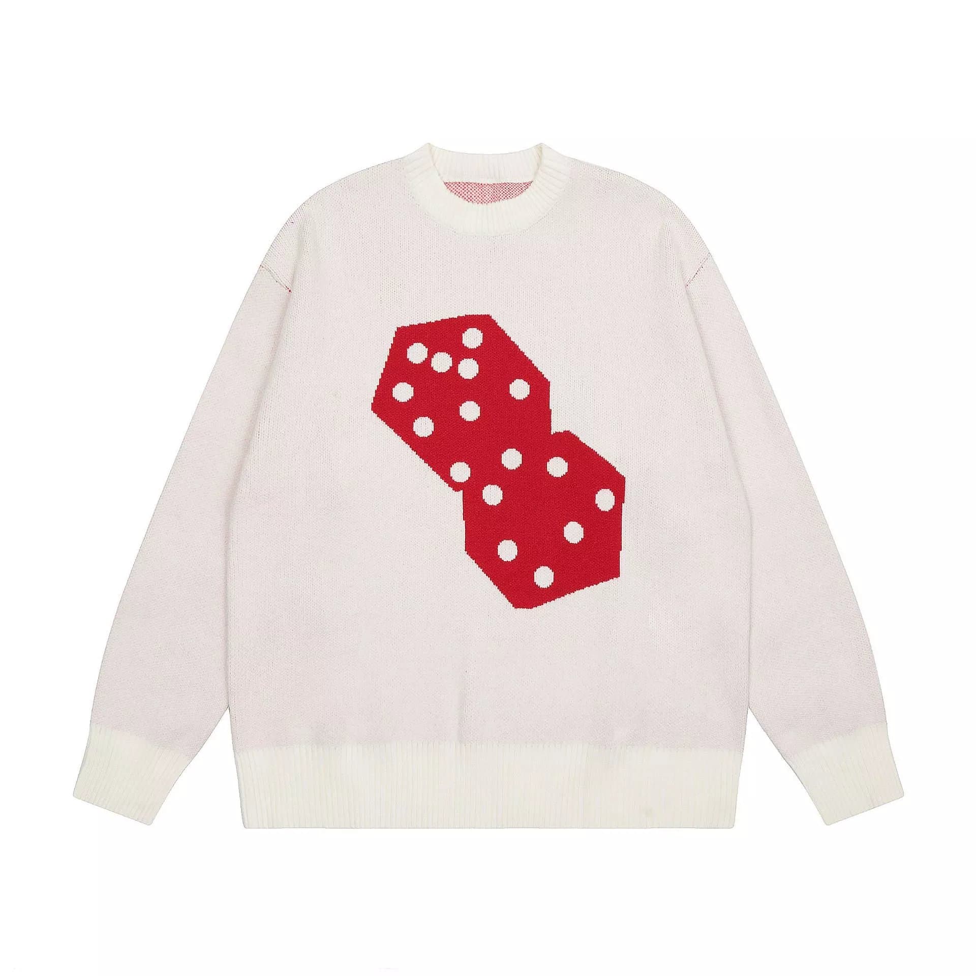 Balenciaga Dice Knit Sweater Red Dice Print