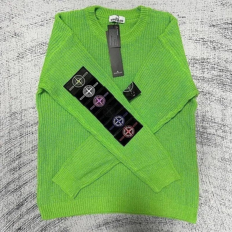 Stone Island Knit Sweater Compass Logo Patch