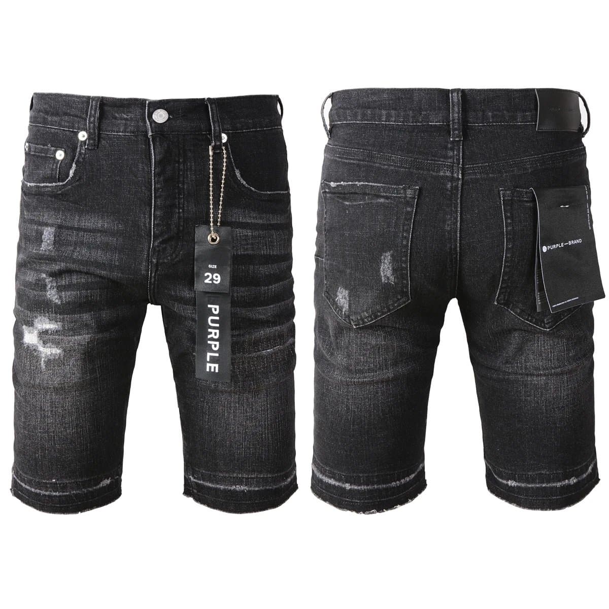 Levi's Distressed Denim Shorts Black Wash