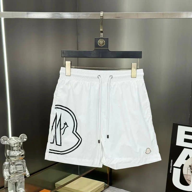 Moncler Logo Shorts Bold Logo — 白色