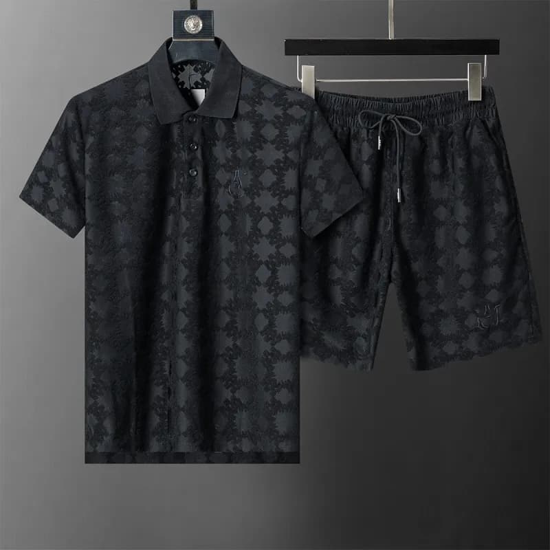 Versace Polo and Shorts Set Baroque Print