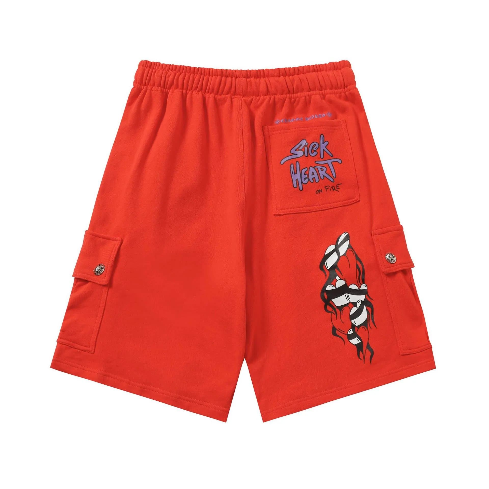 Chrome Hearts Logo Shorts White Gothic Script — A3001红色