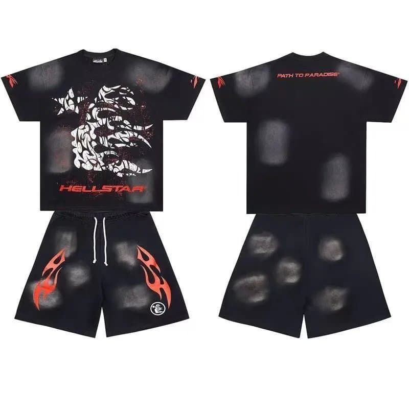 Hellstar Flame Graphic Set Washed Grey — Hellstar Set-20