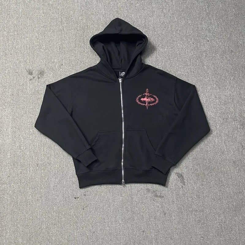 Chrome Hearts Zip-Up Hoodie Sword Logo