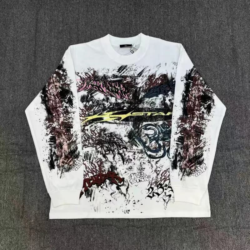 Hellstar Long Sleeve Tee Brain Helmet Graphic — 34