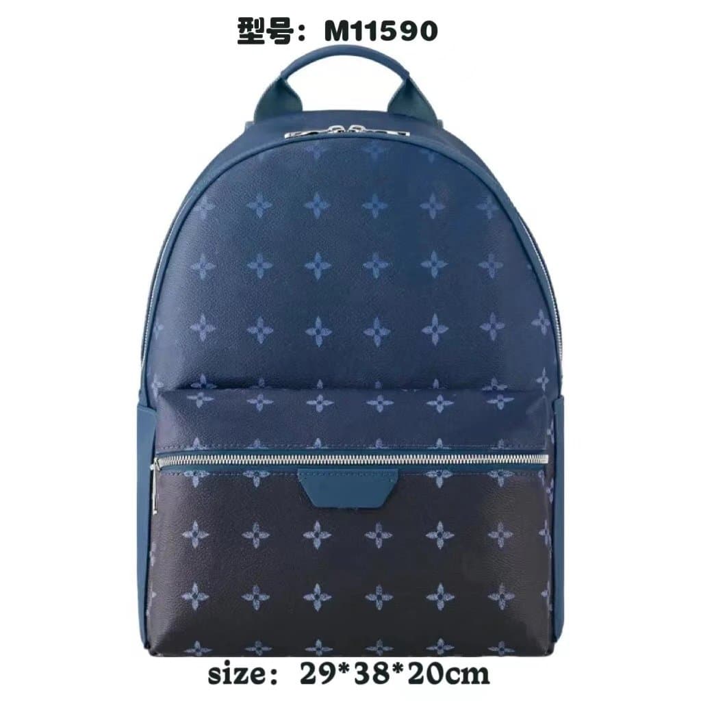 Louis Vuitton Monogram Backpack Grey with Turquoise Accent — 黑蓝渐变色